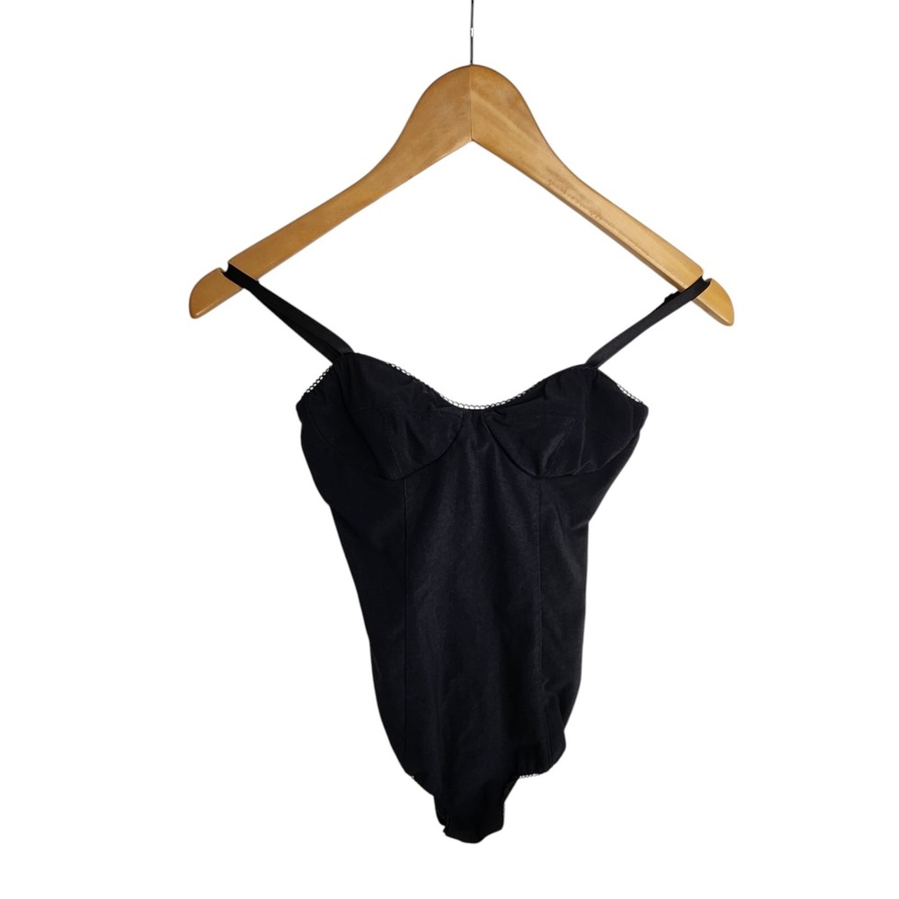 Bebe Adjustable Strap Corset Bodysuit Womens Size‎ Small Black